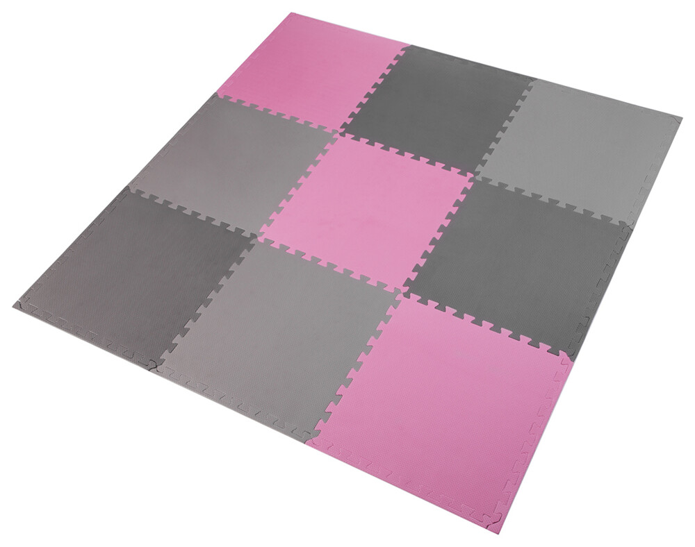 Ochranná puzzle podložka ONE Fitness MP10 růžovo-šedá