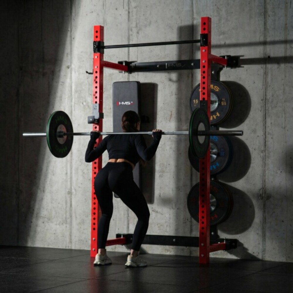 Multifunkční skládací posilovací stojan - Power Rack KLT34 červený