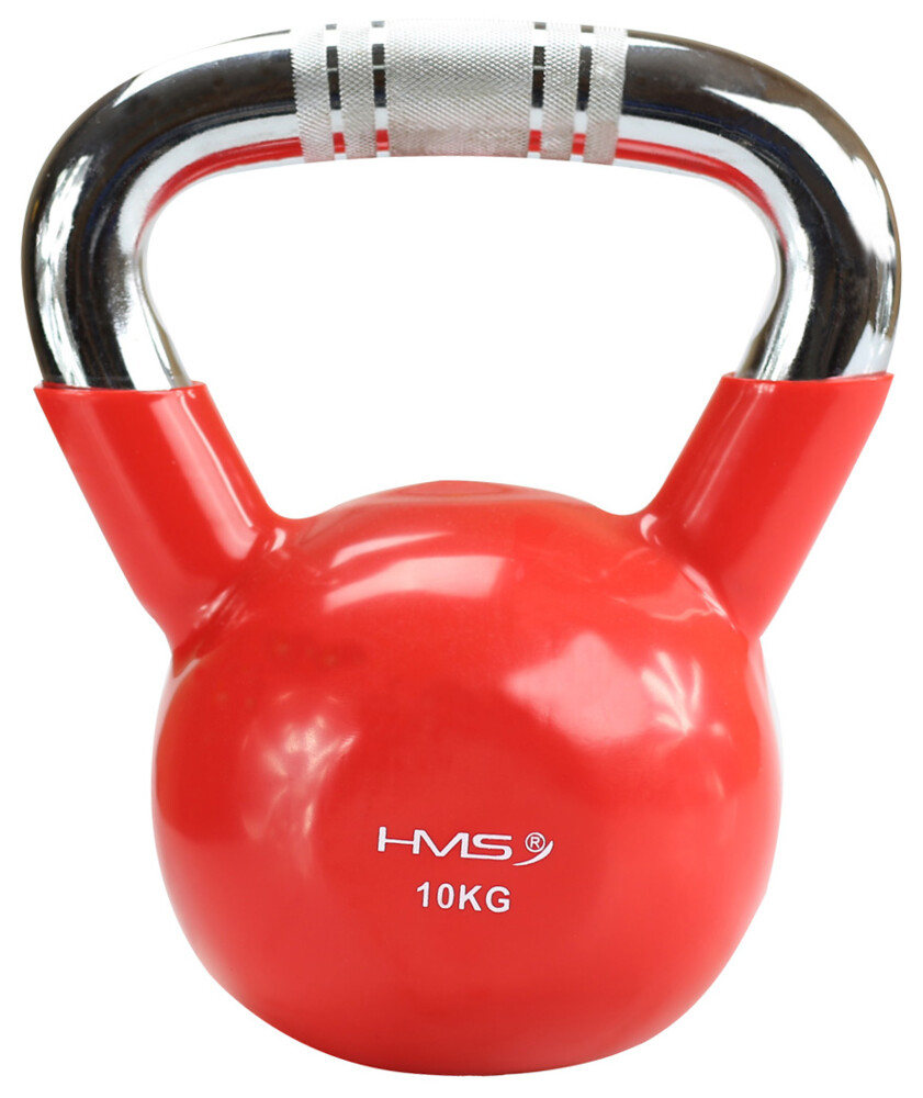 Kettlebell s chrómovaným úchopom KTC10, 10 kg, červený