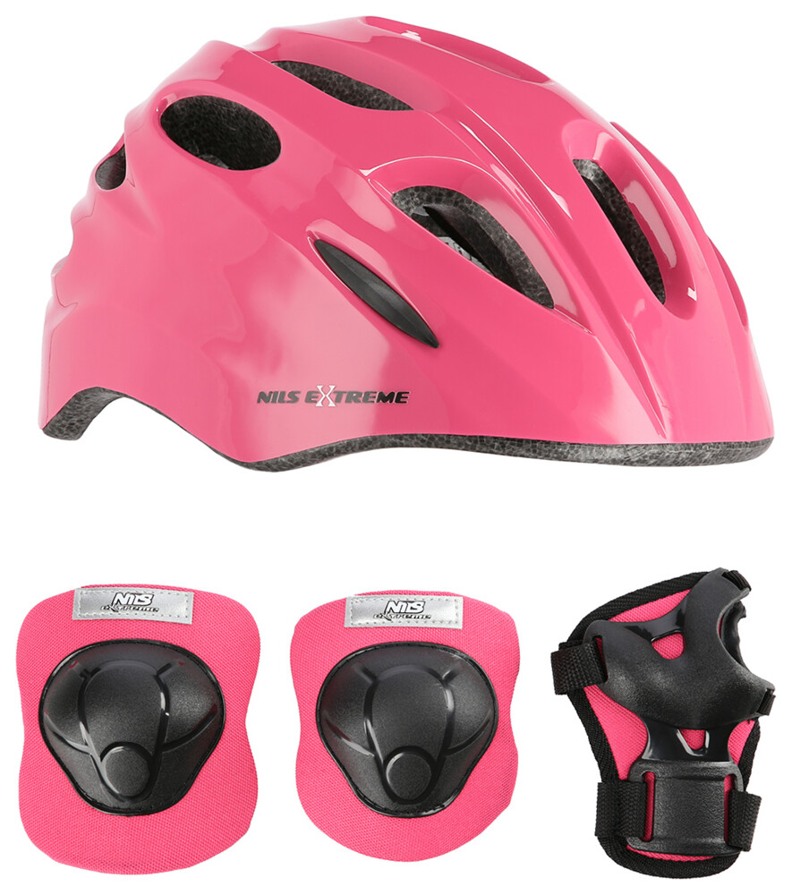 Prilba s chráničmi NILS Extreme MTW01 + H210 ružová