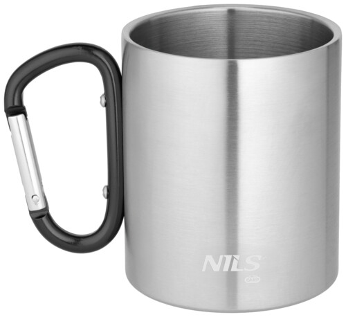 Kempingový hrnek NILS Camp NC17110 s karabinou 300ml černý