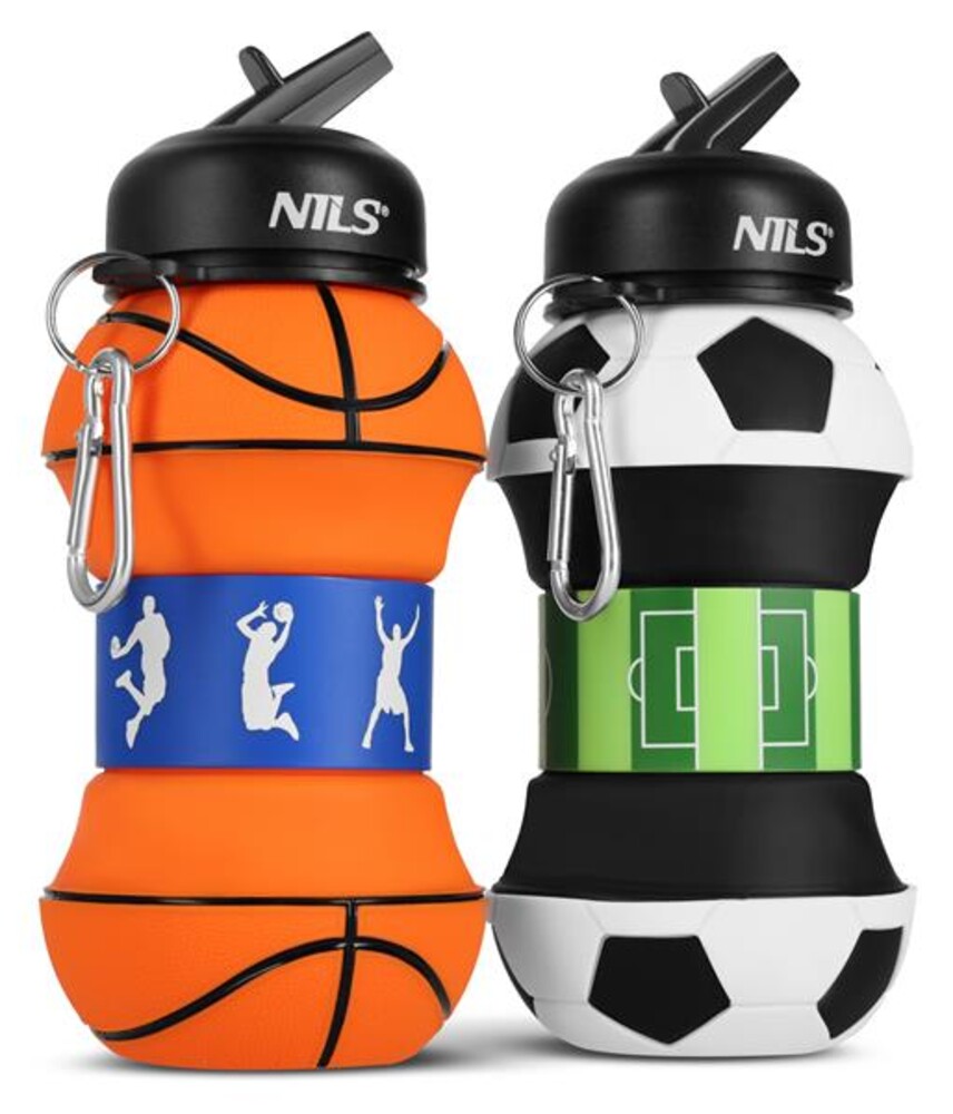 Skládací silikonová láhev NILS Camp NC4104 550ml fotbal
