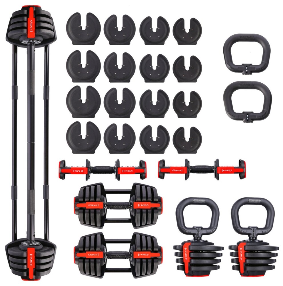 Jednoručná / obojručná variabilná činka / kettlebell SGR18 PRO SET 2v1 40 kg