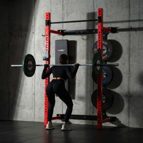 Multifunkční skládací posilovací stojan - Power Rack KLT34 červený