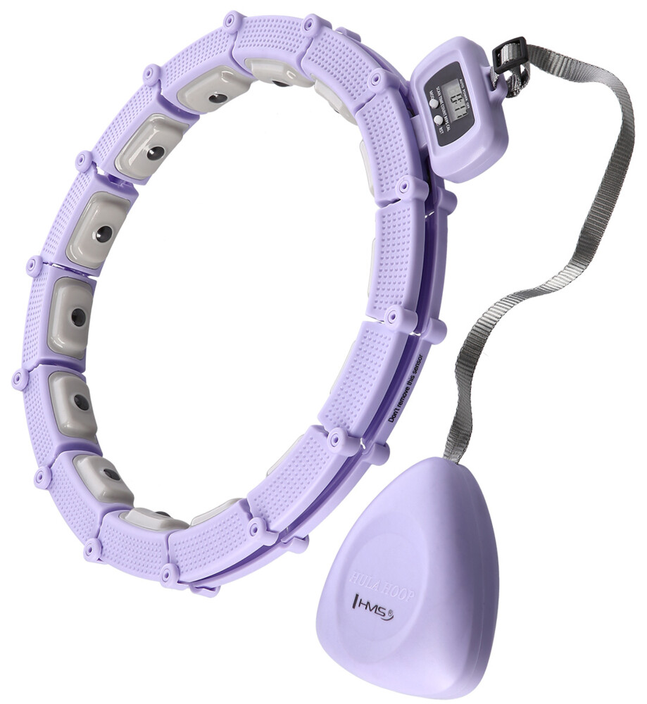 Masážní hula hoop HHM14 se závažím a počítadlem fialová