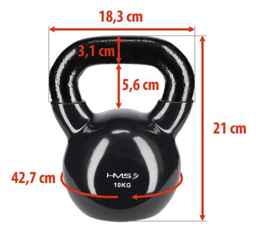 Kettlebell pokrytý vinylem KNV10 10 kg, černý