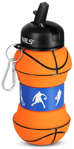 Skládací silikonová láhev NILS Camp NC4104 550ml basketbal