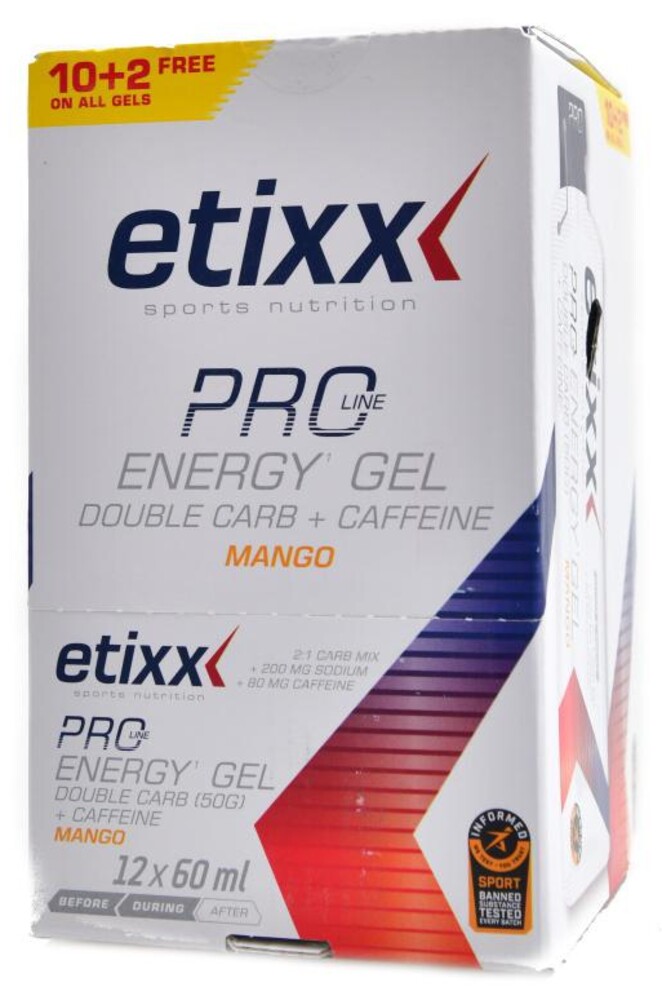 Pro line energy gel s dvojitým obsahem sacharidů a kofeinem 12 x 60 ml