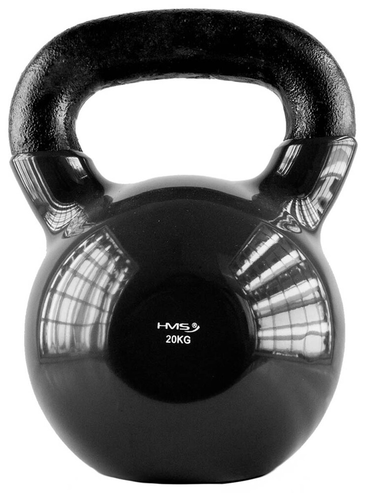 Kettlebell pokrytý vinylom KNV20 20 kg, čierny
