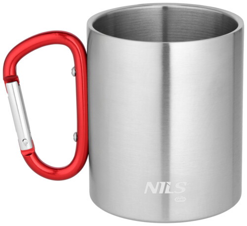 Kempingový hrnek NILS Camp NC17110 s karabinou 300ml červený