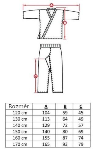 Detské kimono DBX Bushido ARK-3102, 170 cm