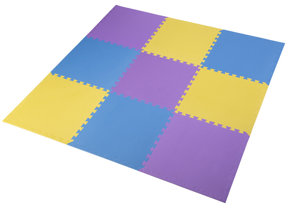 Ochranná puzzle podložka MP10 žltá-modrá-fialová