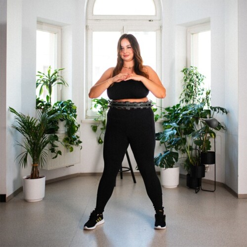 Masážna obruč HHW11 PLUS SIZE so závažím čierná