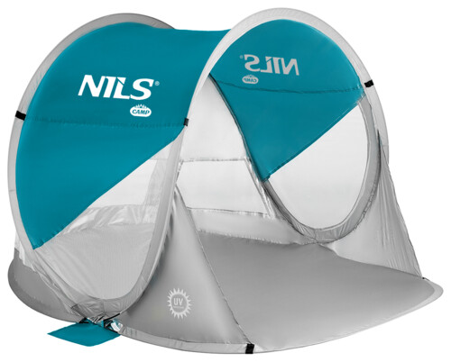 Samostatný skladací plážový stan NILS Camp NC3142 modro-zelený