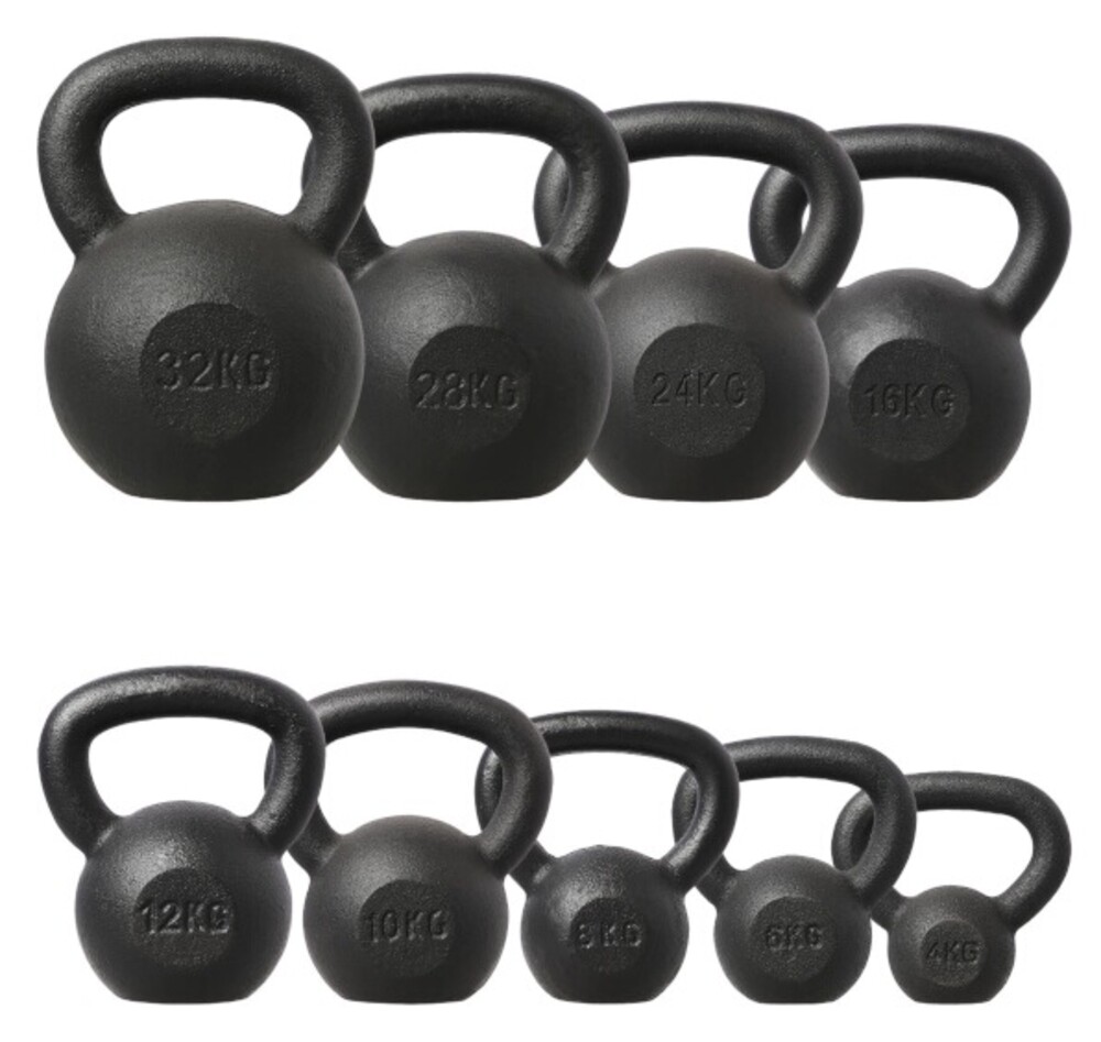 Litinový kettlebell KZG24 24 kg, černý