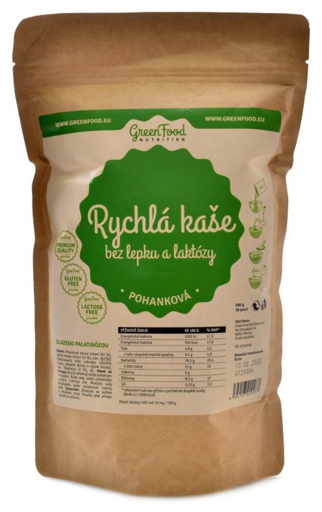 Low sugar rychlá kaše pohanková 500 g Low sugar buckwheat mash natural