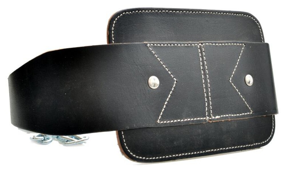 Dip belt leather opasek kožený na závaží černý universální