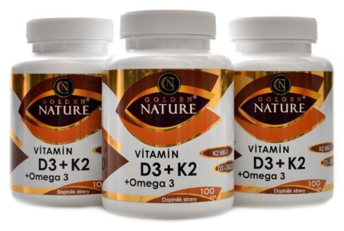 Vitamín D3 2000 + K2 MK7 + Omega 3 300 kapslí