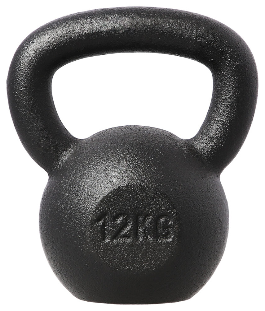 Liatinový kettlebell KZG12 12 kg, čierny