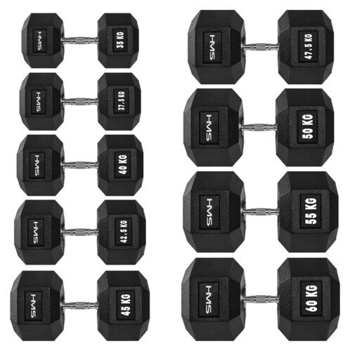 Šesťhranná jednoručná činka HMS 50 kg