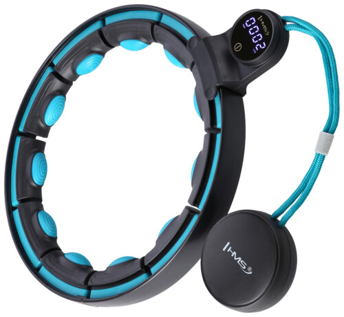Masážní hula hoop HHM17 se závažím, magnety a počítadlem černá/mátová
