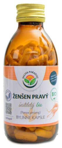 Ženšen pravý 6letý - ginseng BIO 120 kapslí panax ginseng