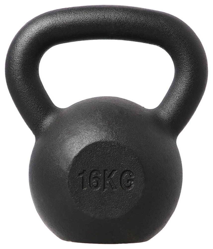 Litinový kettlebell KZG16 16 kg, černý