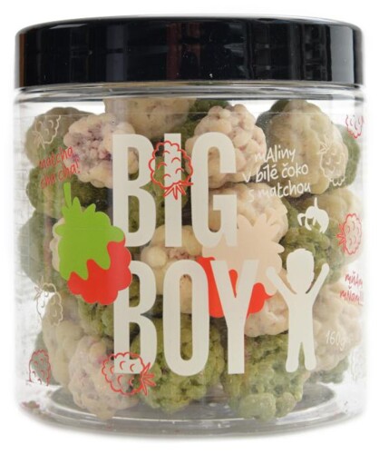 Maliny v matcha a bílé čokoládě 160 g