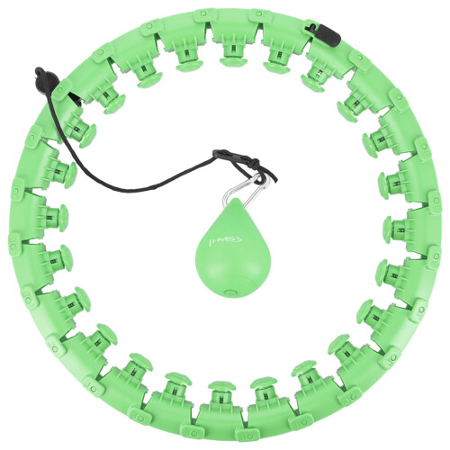 Masážna hula hoop obruč HHW01 so závažím zelená