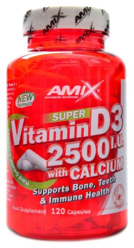Super vitamin D3 2500 IU + calcium 120 kapslí