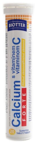 Calcium forte s vitamínem C 20 šumivých tablet