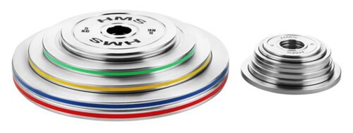 Sada ocelových olympijských kotoučů TOS 2 x 0,25 - 1,25 kg (6 kg)