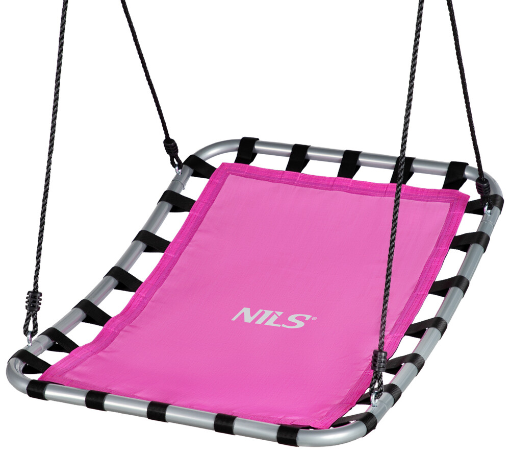 Obdelníková houpačka typu čapí hnízdo NILS Camp NC5045 růžová