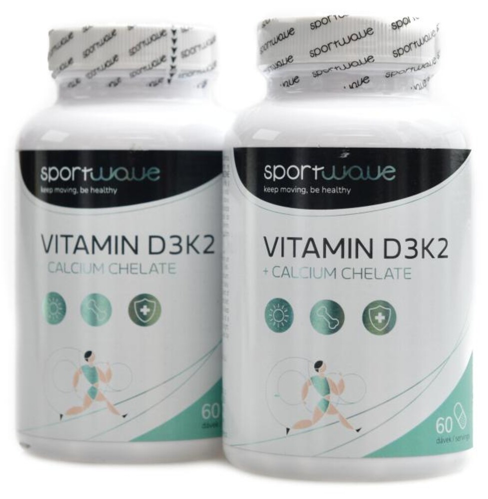 Vitamín D3K2 + Calcium chelate 2 x 60 kapslí