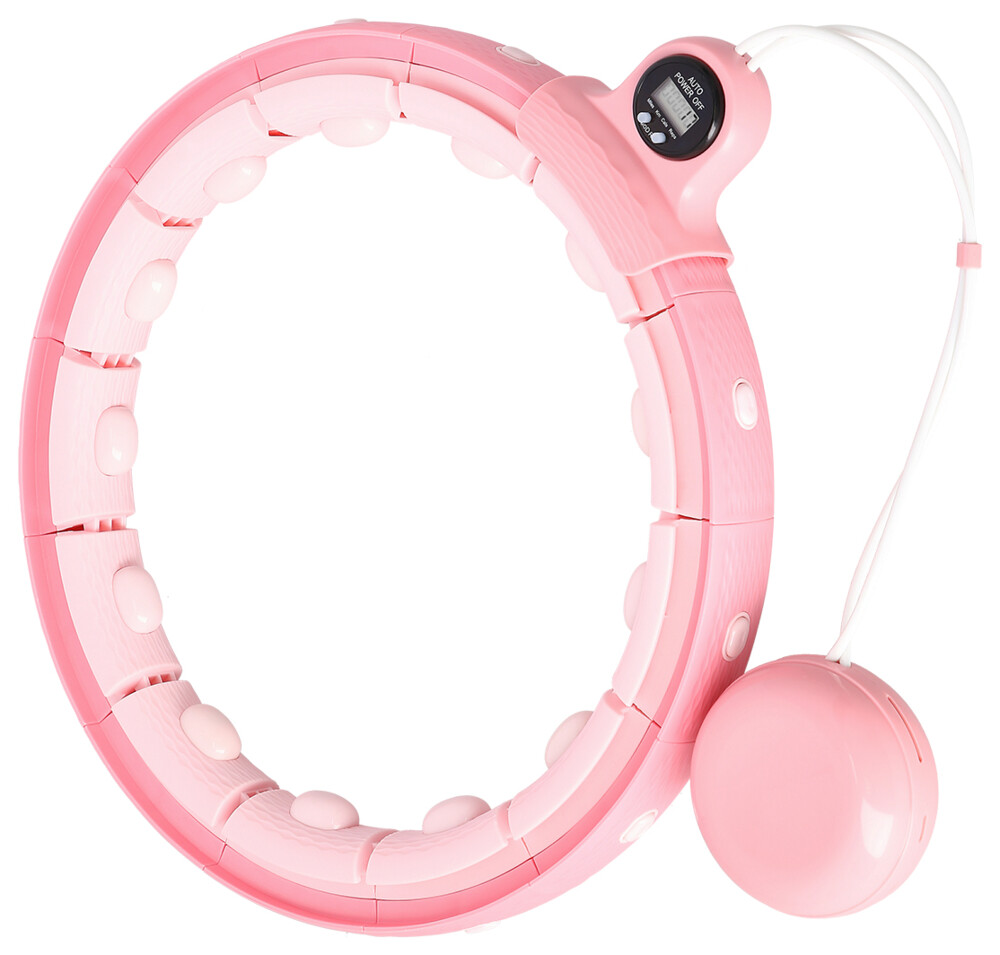 Masážní hula hoop FH02 se závažím a počítadlem růžová