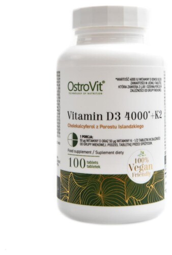Vitamin D3 4000 IU + K2 100 tablet vegan friendly