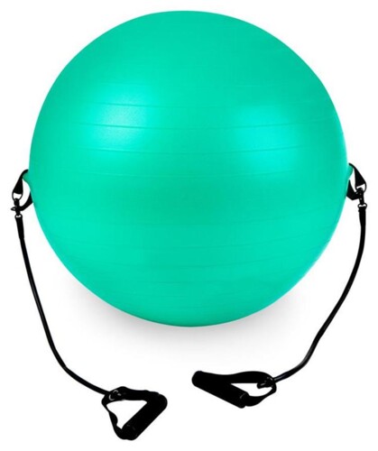 BANSAY Gymnastický míč s expandéry 65 cm zelený
