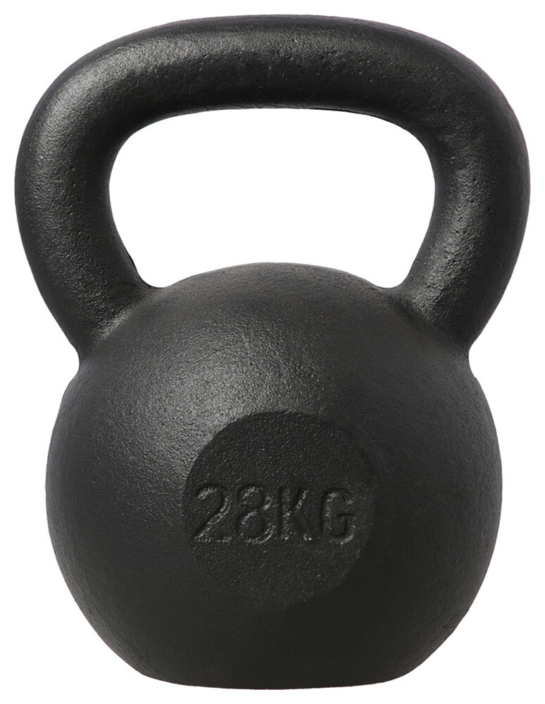 Liatinový kettlebell KZG28 28 kg, čierny