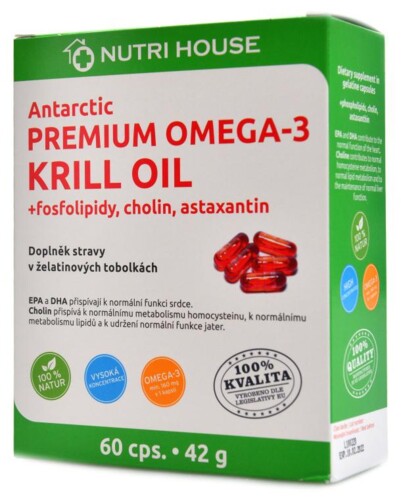 Antarctic PREMIUM OMEGA-3 KRILL OIL, 60 cps.