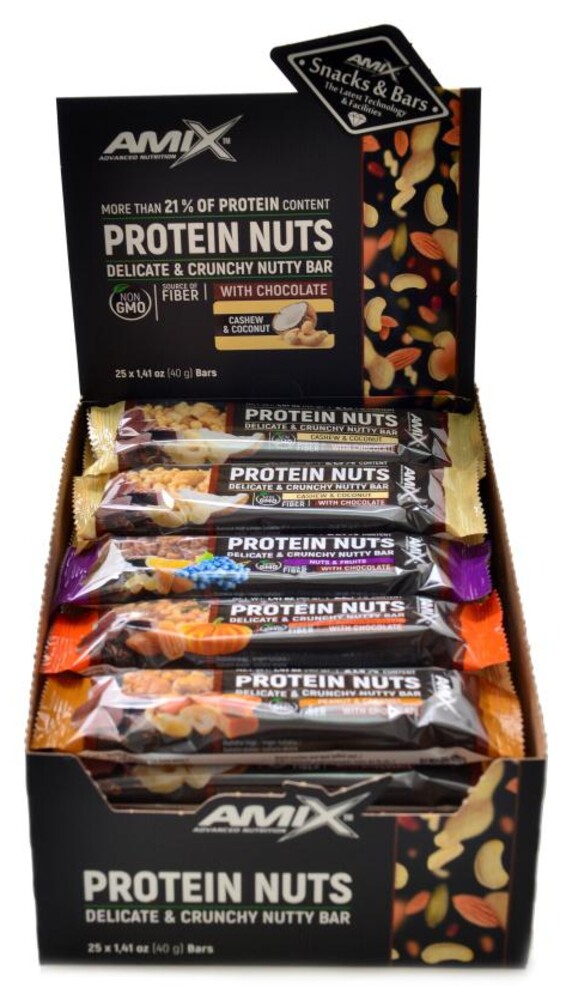 Protein nuts 25 x 40g delicate crunchy bar