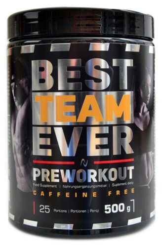 Best team preworkout cafeine  free 500g pomeranč