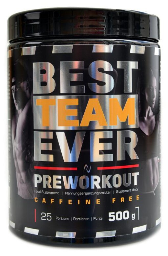 Best team preworkout cafeine  free 500g pomeranč