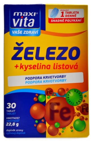 MaxiVita železo + kyselina listová 30 tablet