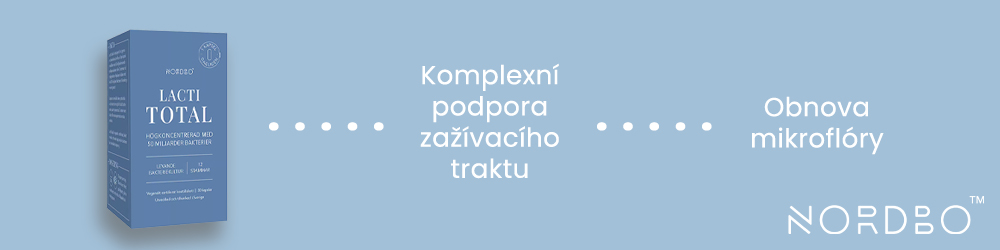Lacti Total probiotika na komplexní podporu zažívacího traktu a obnovy mikroflóry.